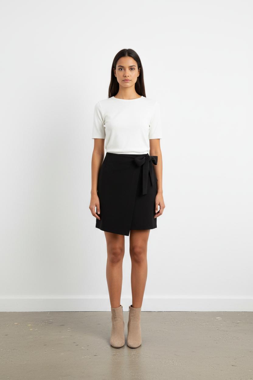 Jupe Portefeuille Noire - Taille XS/34