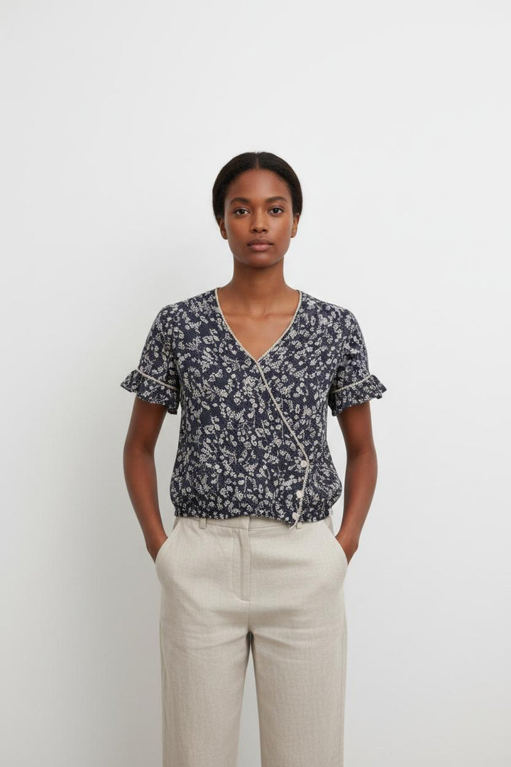 Blouse Bleu et Blanc - Taille S/36