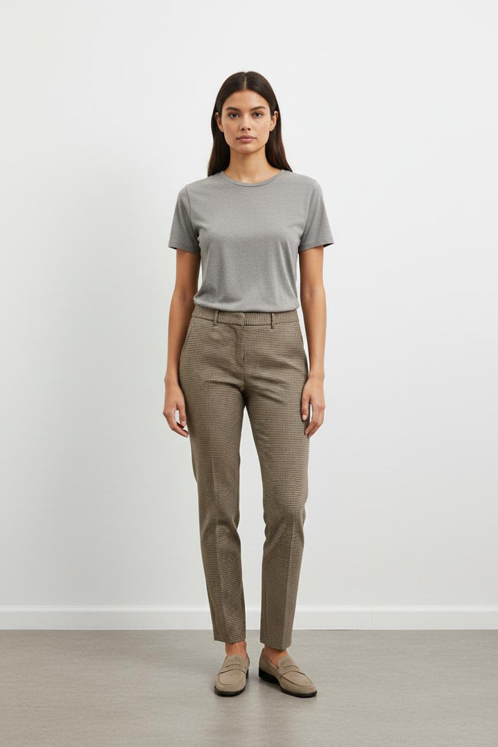 Pantalon Carreaux Beige et Noir - Taille S/36