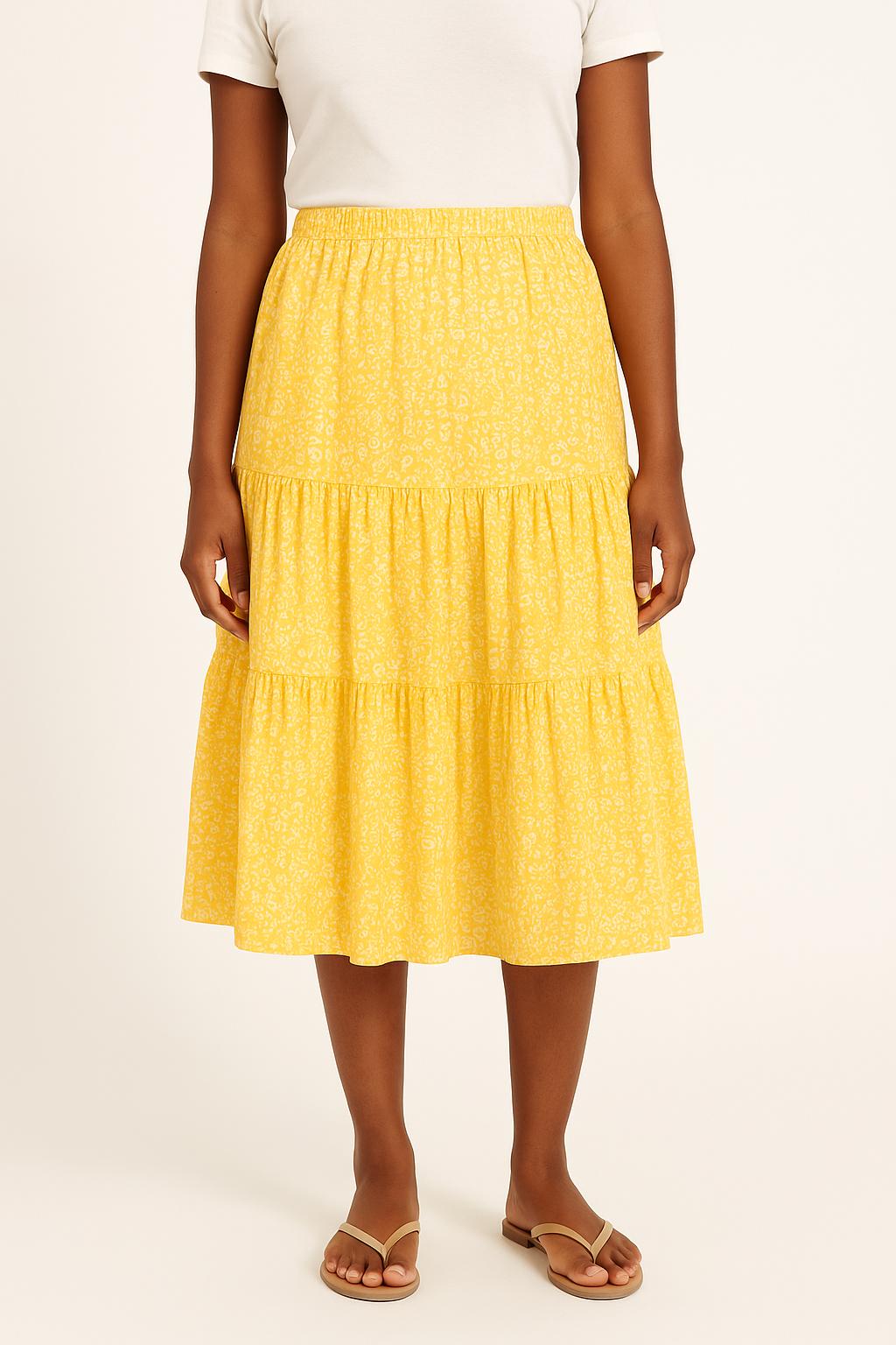 Jupe Midi Jaune - Taille M/38 de la marque Bérénice | PARAD50506 - Vendu par Paradigme - Image 1