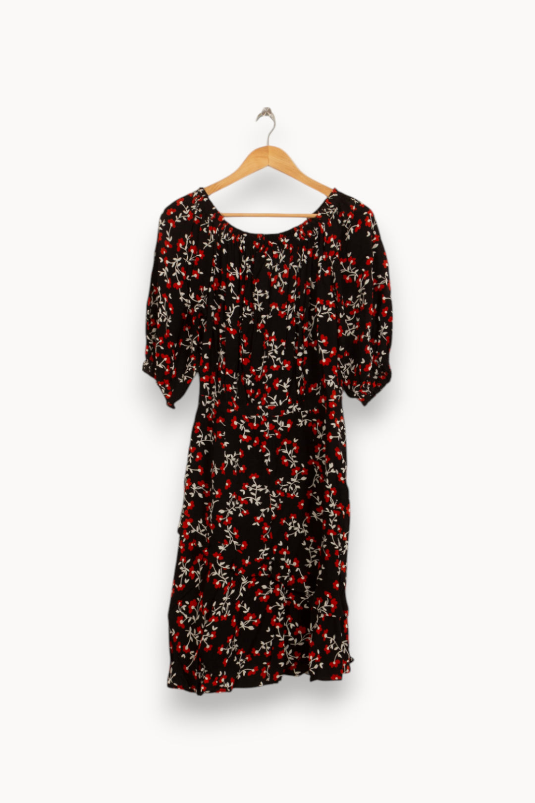 Robe Fleurie Noire et Rouge - Taille M/38 de la marque Gerard Darel | PARAD50507 - Vendu par Paradigme - Image 4