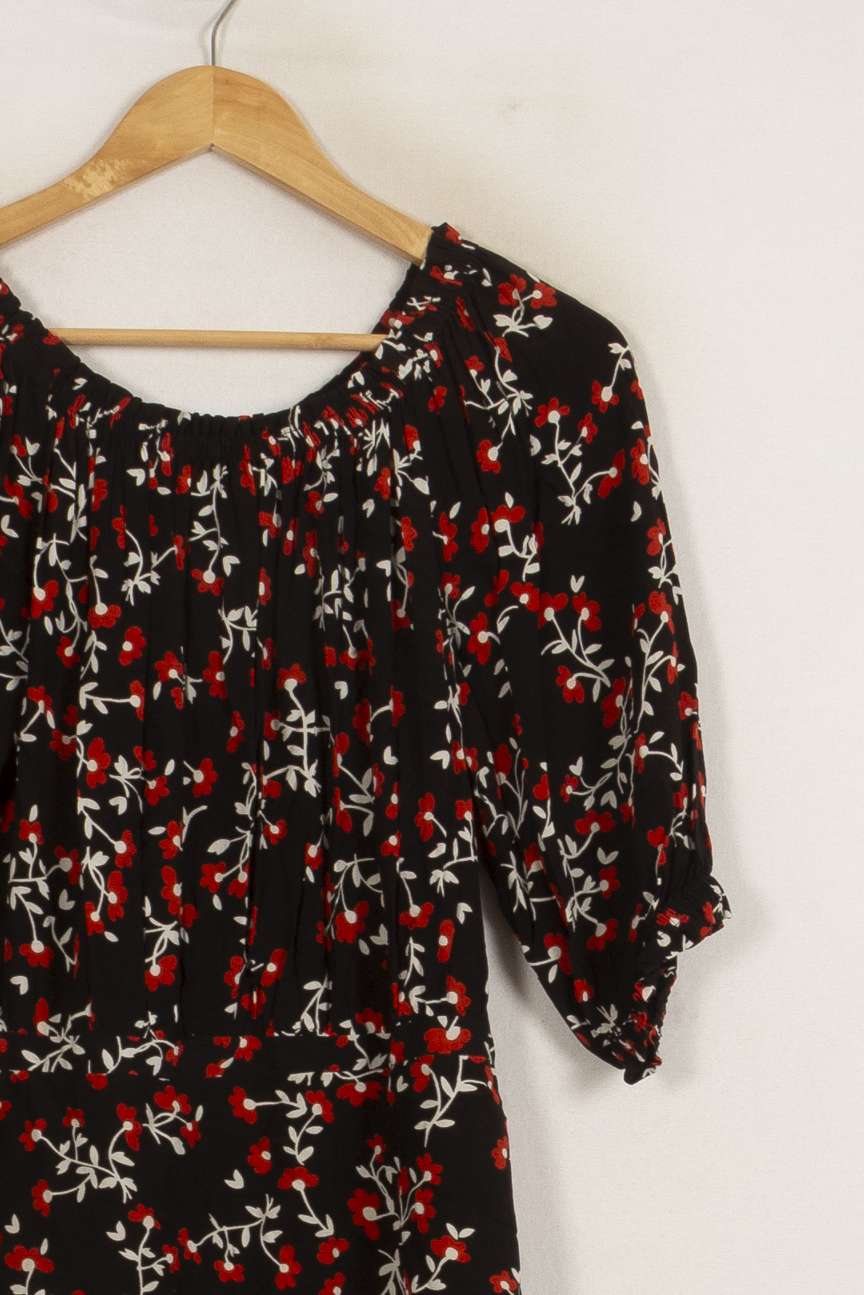 Robe Fleurie Noire et Rouge - Taille M/38 de la marque Gerard Darel | PARAD50507 - Vendu par Paradigme - Image 3
