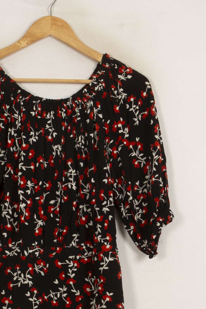 Robe Fleurie Noire et Rouge - Taille M/38 de la marque Gerard Darel | PARAD50507 - Vendu par Paradigme - Image 3
