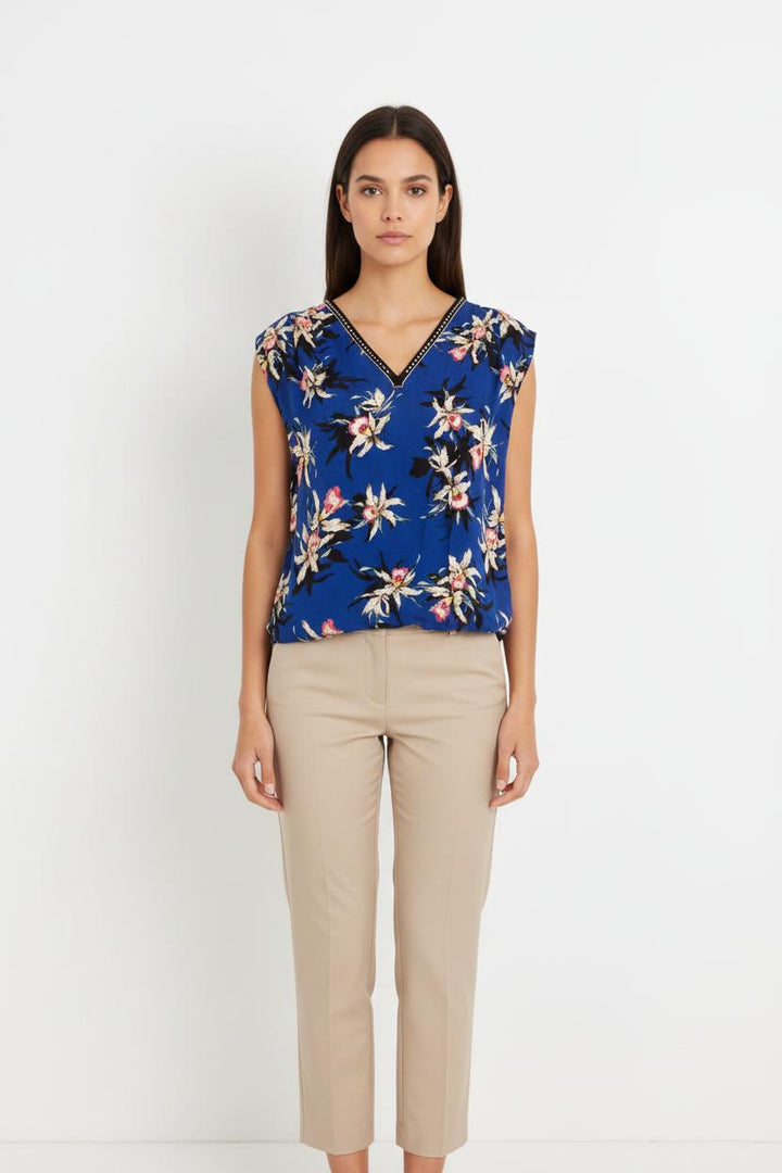 Blouse Bleue et Blanche - Taille XS/34