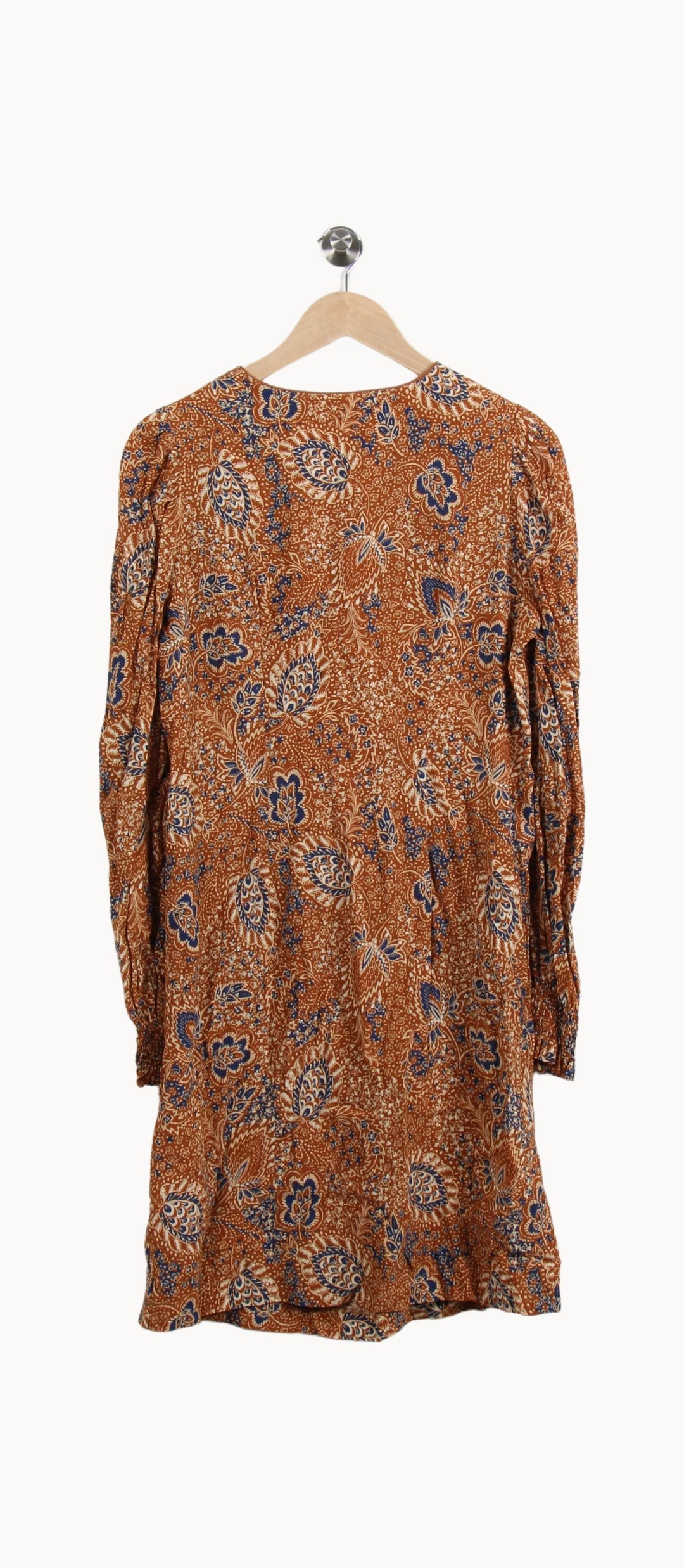 Robe Courte Marron et Bleue - Taille L/40 de la marque La Fée Maraboutée | PARAD50527 - Vendu par Paradigme - Image 4