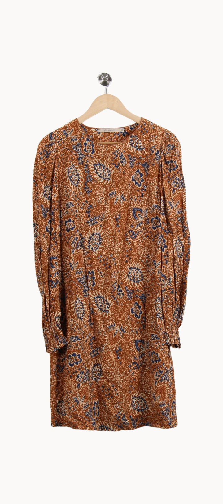 Robe Courte Marron et Bleue - Taille L/40 de la marque La Fée Maraboutée | PARAD50527 - Vendu par Paradigme - Image 2