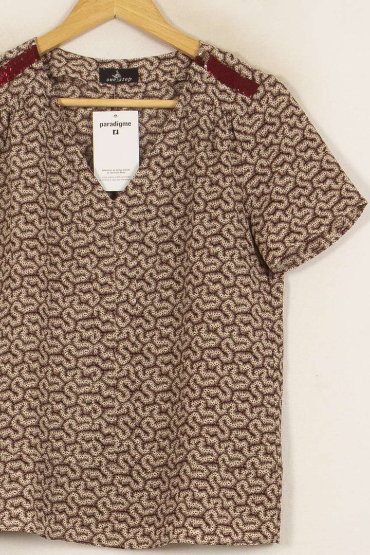 Blouse Marron et Rouge - Taille M/38 de la marque One Step | PARAD50535 - Vendu par Paradigme - Image 3