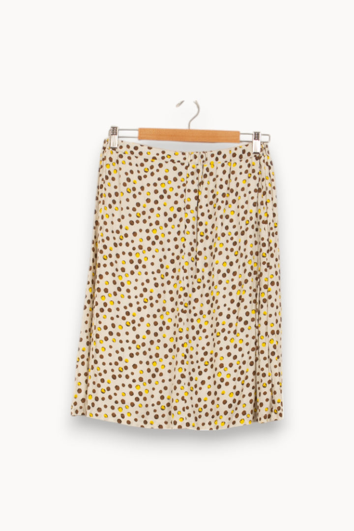 Jupe Plissée Beige et Marron - Taille M/38 de la marque La Fée Maraboutée | PARAD50550 - Vendu par Paradigme - Image 4
