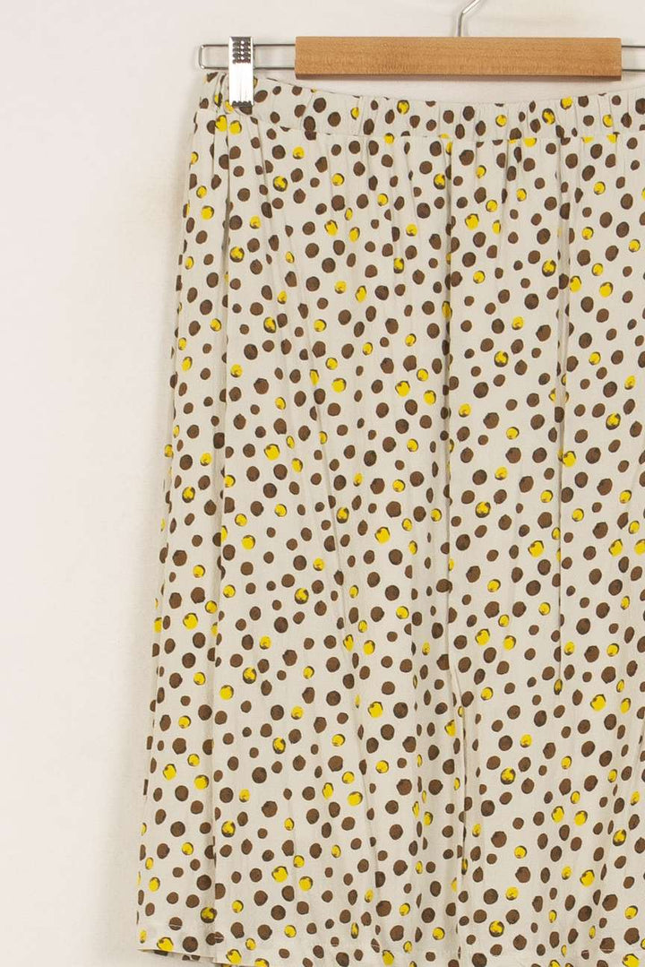 Jupe Plissée Beige et Marron - Taille M/38 de la marque La Fée Maraboutée | PARAD50550 - Vendu par Paradigme - Image 3