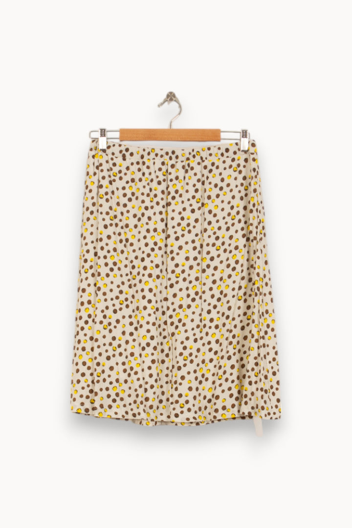 Jupe Plissée Beige et Marron - Taille M/38 de la marque La Fée Maraboutée | PARAD50550 - Vendu par Paradigme - Image 2