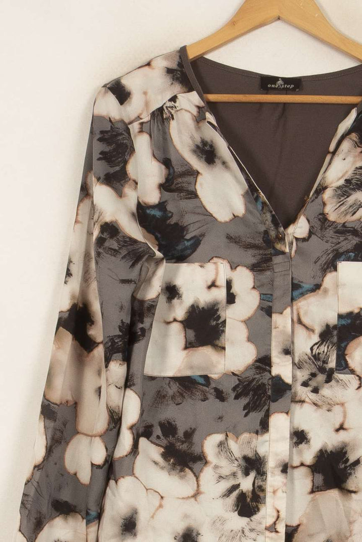Blouse Beige et Noire - Taille M/38 de la marque One Step | PARAD50559 - Vendu par Paradigme - Image 7