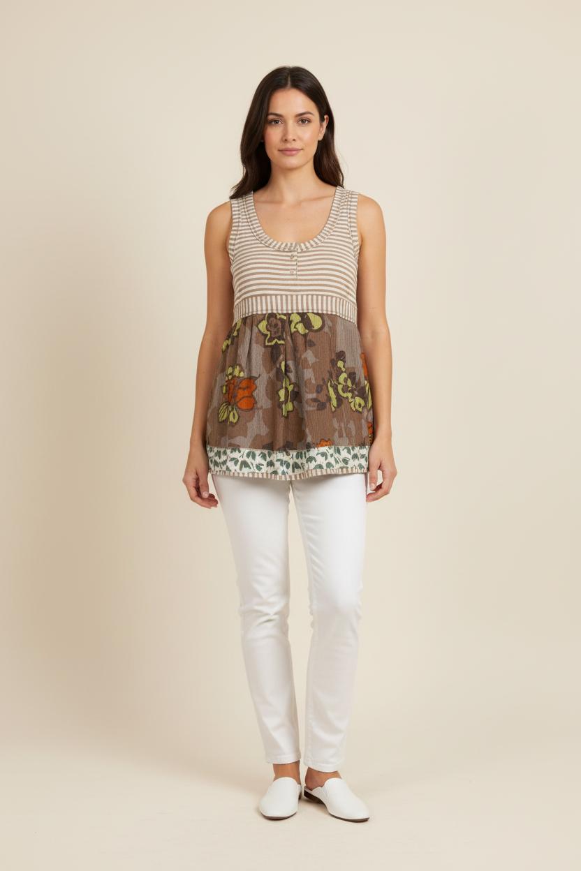 Blouse Beige et Marron - Taille XL/42 de la marque One Step | PARAD50560 - Vendu par Paradigme - Image 1