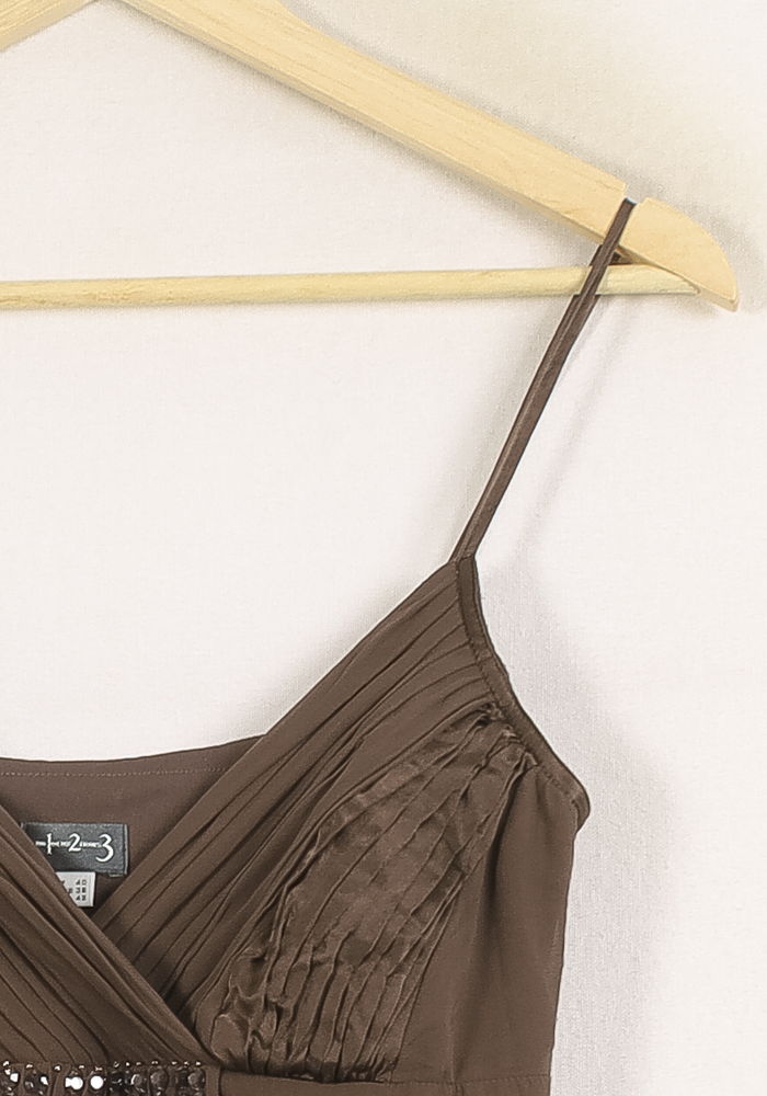 Robe Évasée Marron - Taille L/40 de la marque Maison 123 | PARAD50561 - Vendu par Paradigme - Image 3