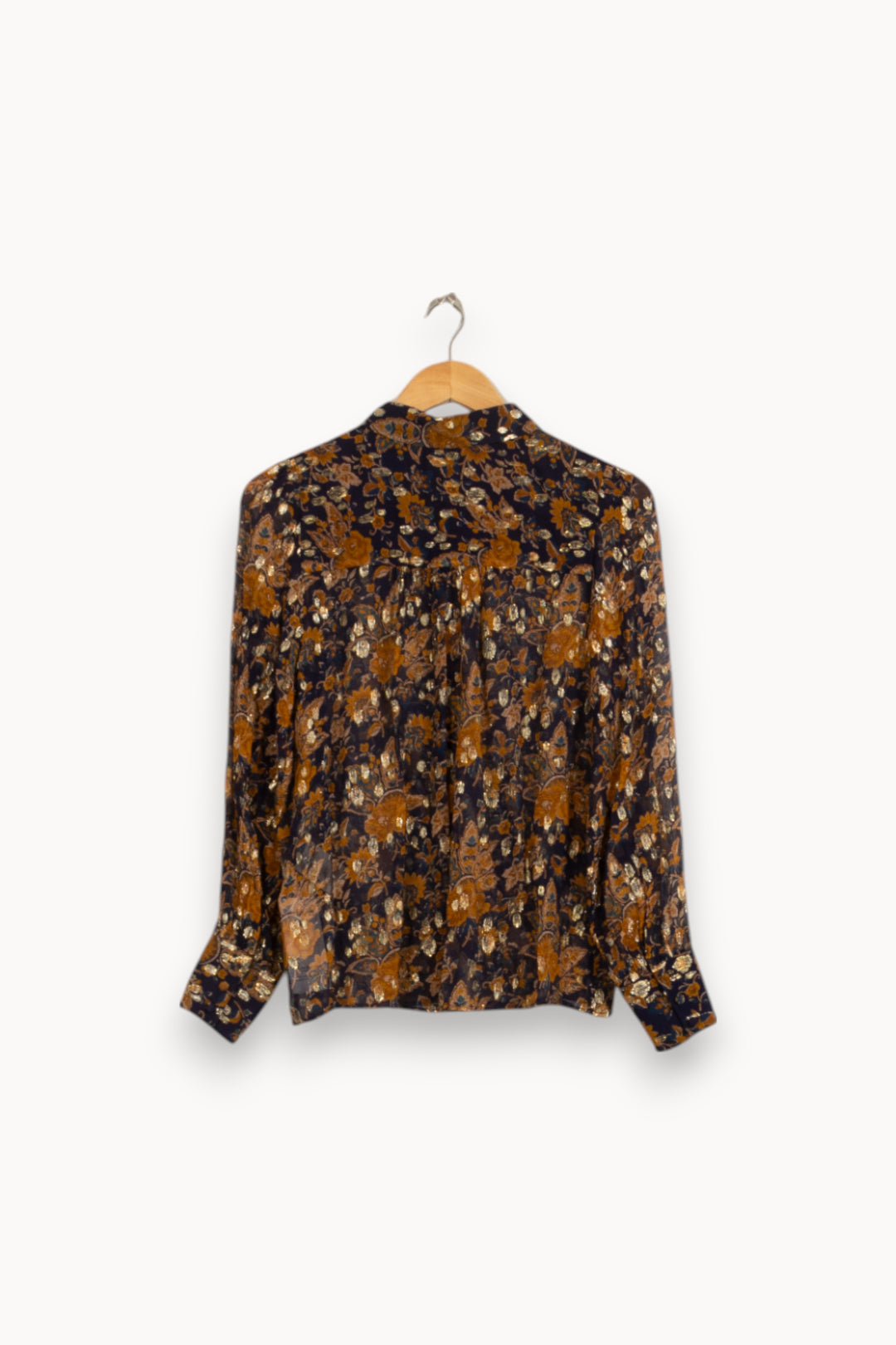 Chemise Fleurie Noire et Marron - Taille S/36 de la marque Sézane | PARAD50569 - Vendu par Paradigme - Image 4