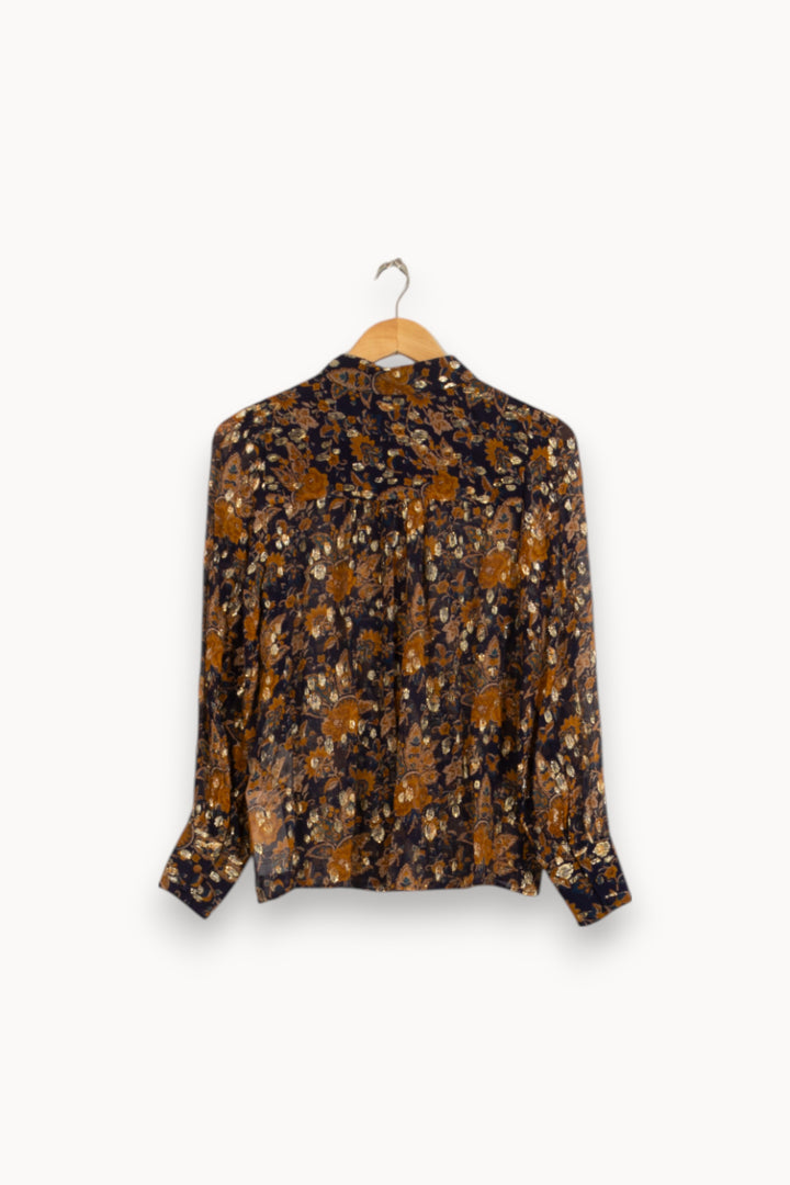 Chemise Fleurie Noire et Marron - Taille S/36 de la marque Sézane | PARAD50569 - Vendu par Paradigme - Image 4