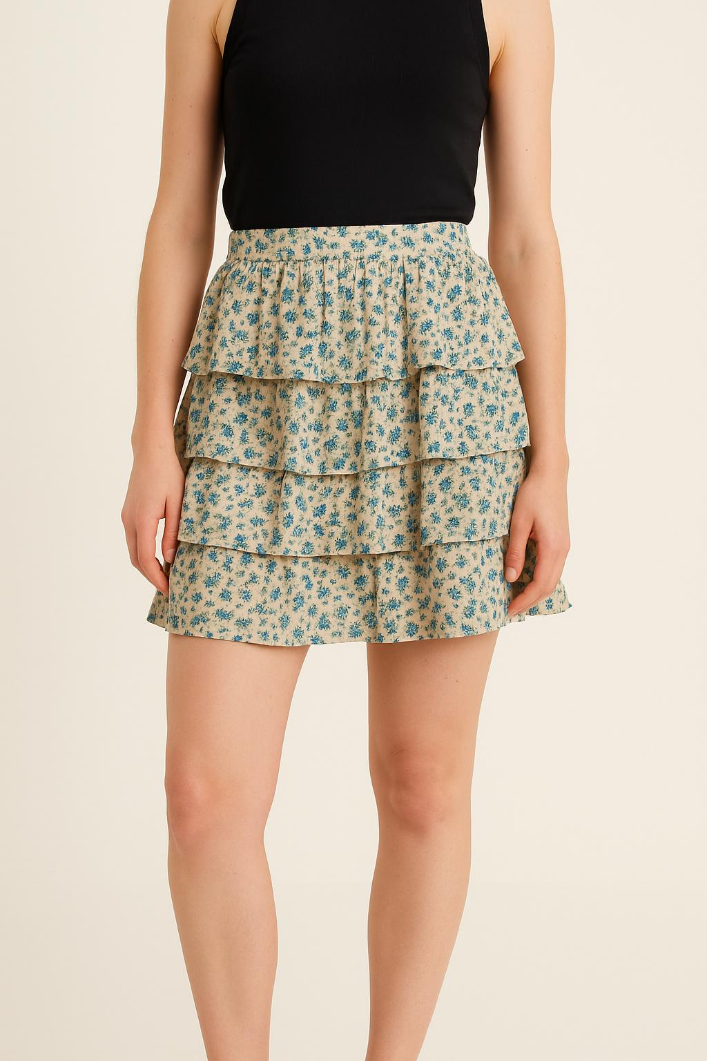Jupe Volantée Écrue et Bleue - Taille XS/34 de la marque Zadig&Voltaire | PARAD50596 - Vendu par Paradigme - Image 1