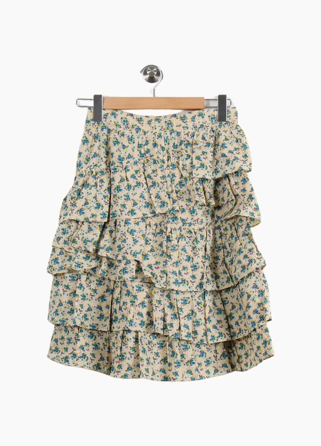 Jupe Volantée Écrue à Fleurs Bleues - Taille S/36 de la marque Zadig&Voltaire | PARAD50597 - Vendu par Paradigme - Image 4