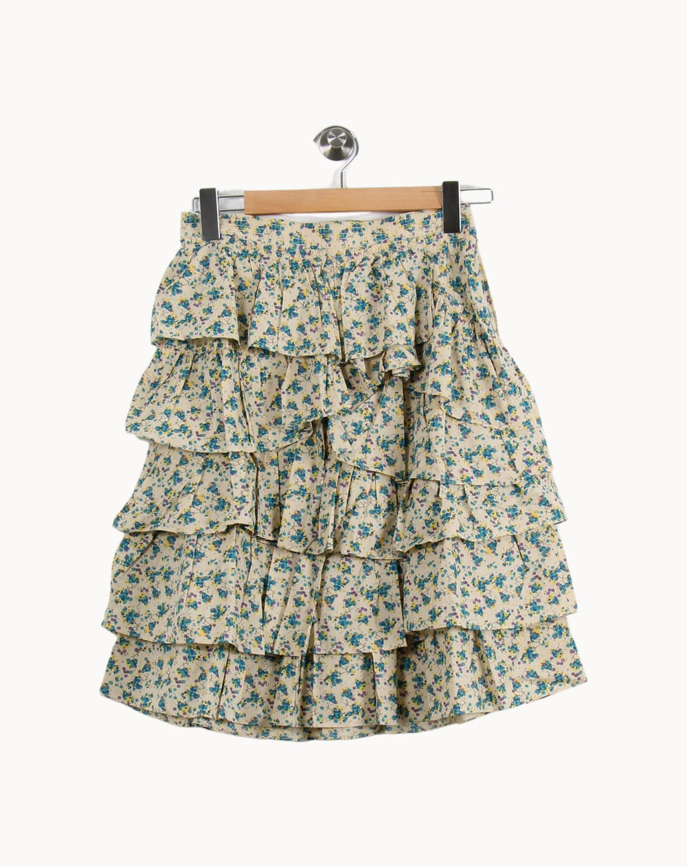 Jupe Volantée Écrue à Fleurs Bleues - Taille S/36 de la marque Zadig&Voltaire | PARAD50597 - Vendu par Paradigme - Image 2