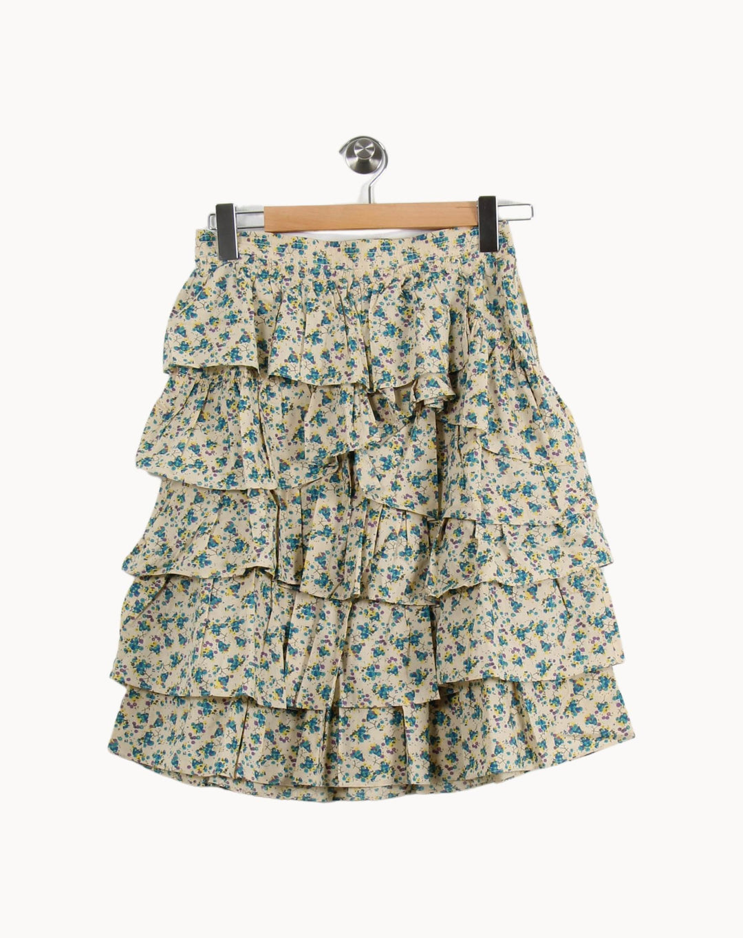 Jupe Volantée Écrue à Fleurs Bleues - Taille S/36 de la marque Zadig&Voltaire | PARAD50597 - Vendu par Paradigme - Image 2