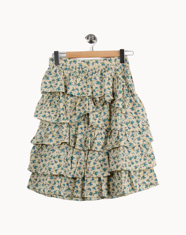Jupe Volantée Écrue à Fleurs Bleues - Taille S/36 de la marque Zadig&Voltaire | PARAD50597 - Vendu par Paradigme - Image 2
