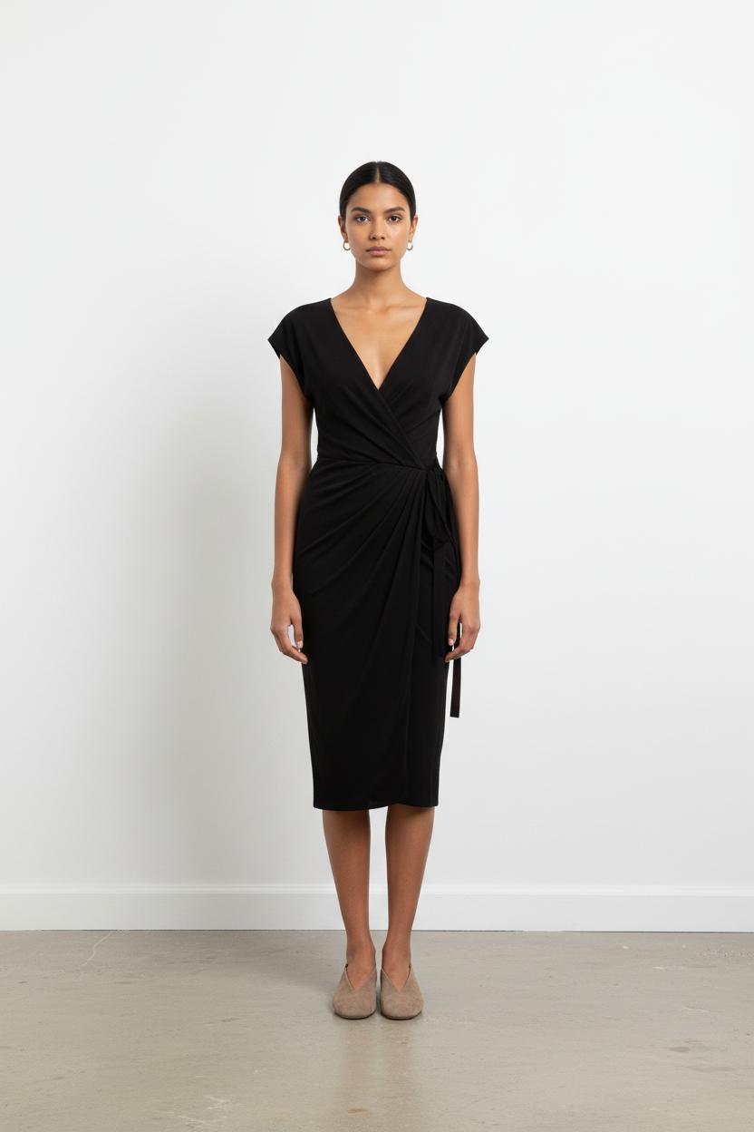 Robe Drapée Noire - Taille M/38