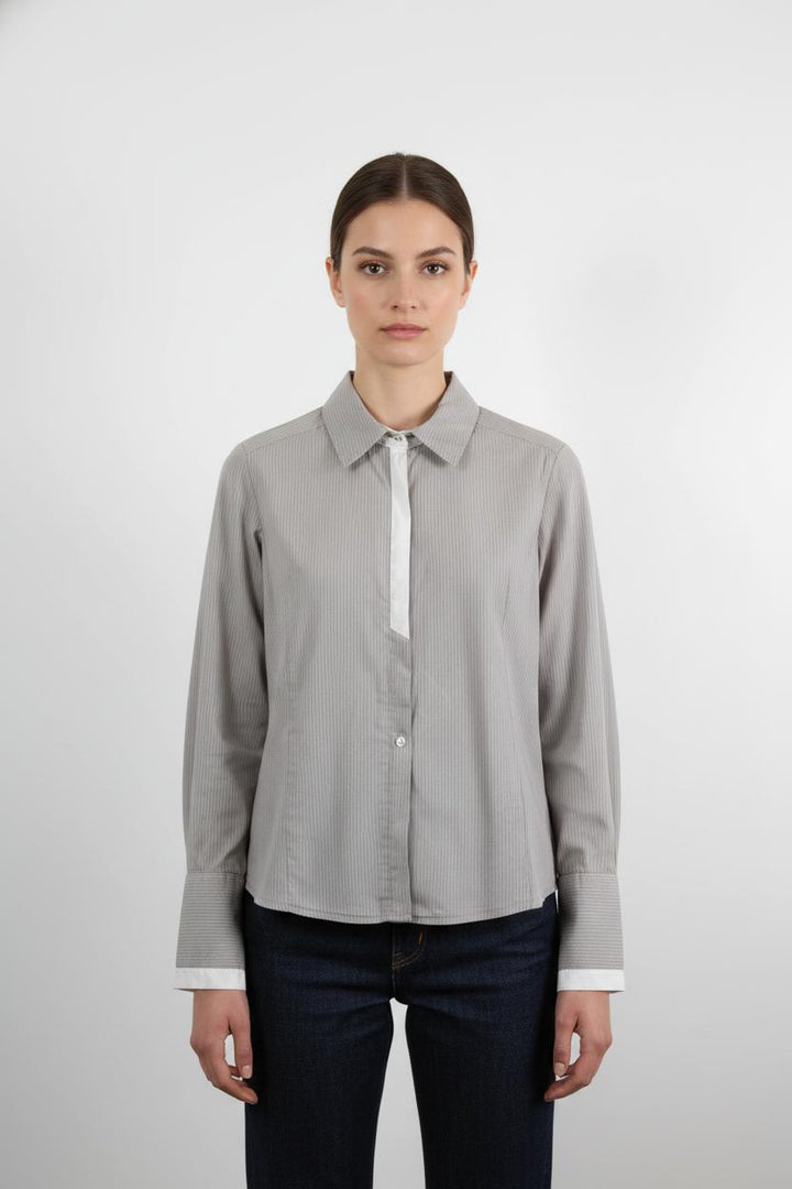 Chemise Grise et Blanche - Taille M/38