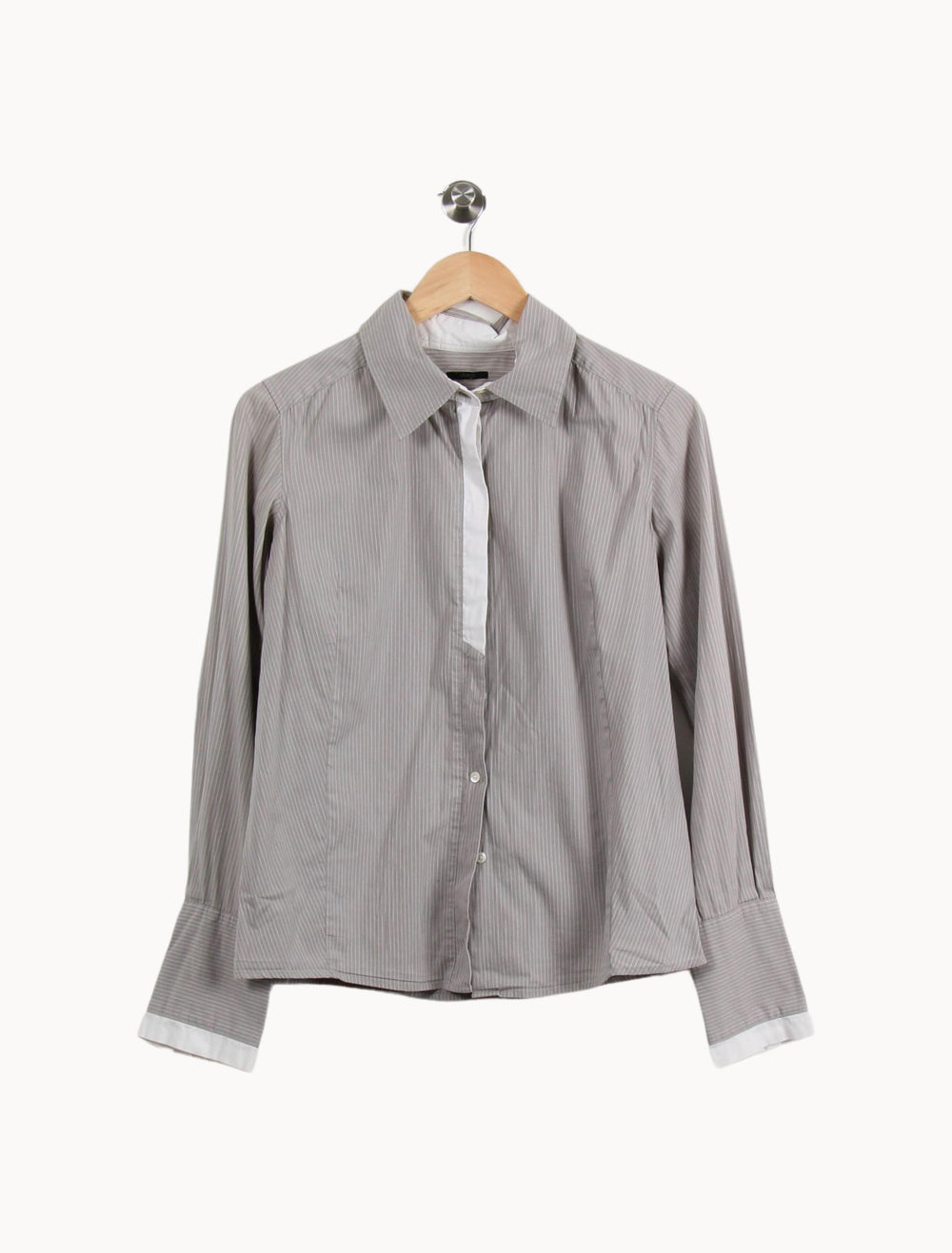 Chemise Grise et Blanche - Taille M/38 de la marque IKKS | PARAD50609 - Vendu par Paradigme - Image 2