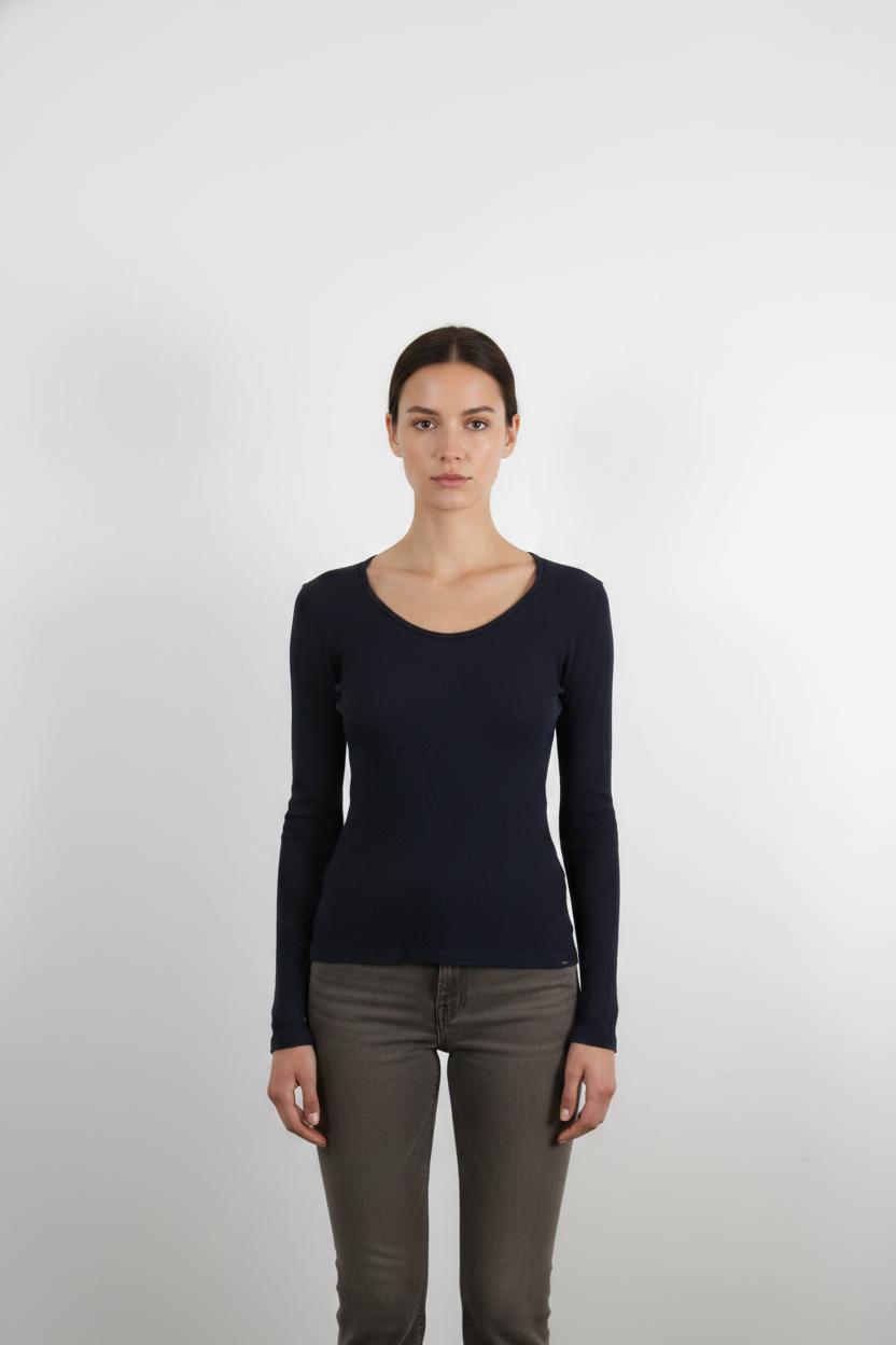 Tee-shirt Manches Longues Bleu - Taille S/36