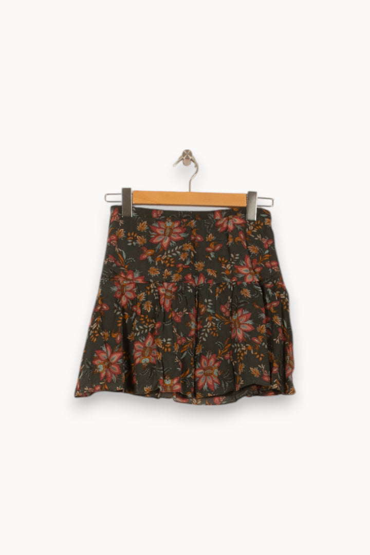 Jupe Fleurie Verte et Rouge - Taille M/38 de la marque ba&sh | PARAD50659 - Vendu par Paradigme - Image 2
