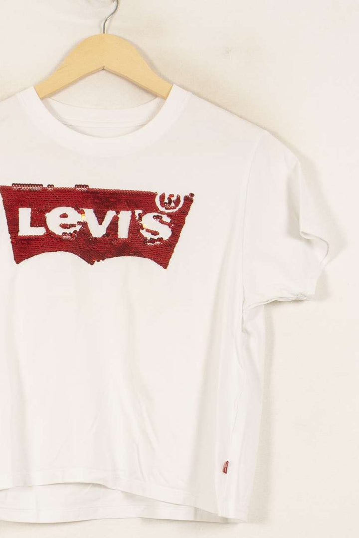 Tee-shirt Blanc et Rouge - Taille XS/34 de la marque Levi's | PARAD50665 - Vendu par Paradigme - Image 3