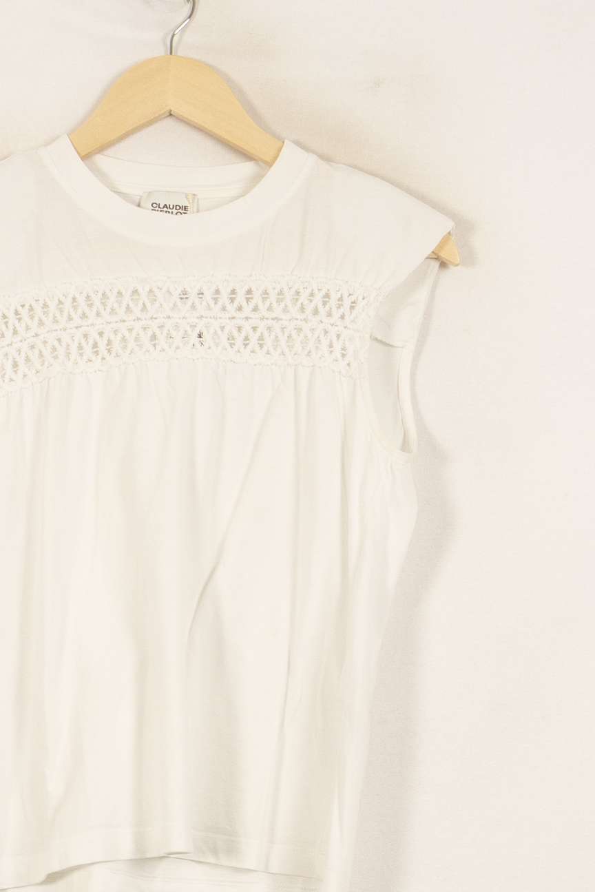 Débardeur Blanc - Taille S/36 de la marque Claudie Pierlot | PARAD50666 - Vendu par Paradigme - Image 3