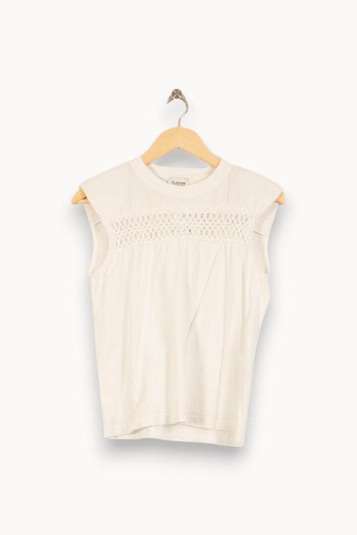 Débardeur Blanc - Taille S/36 de la marque Claudie Pierlot | PARAD50666 - Vendu par Paradigme - Image 2