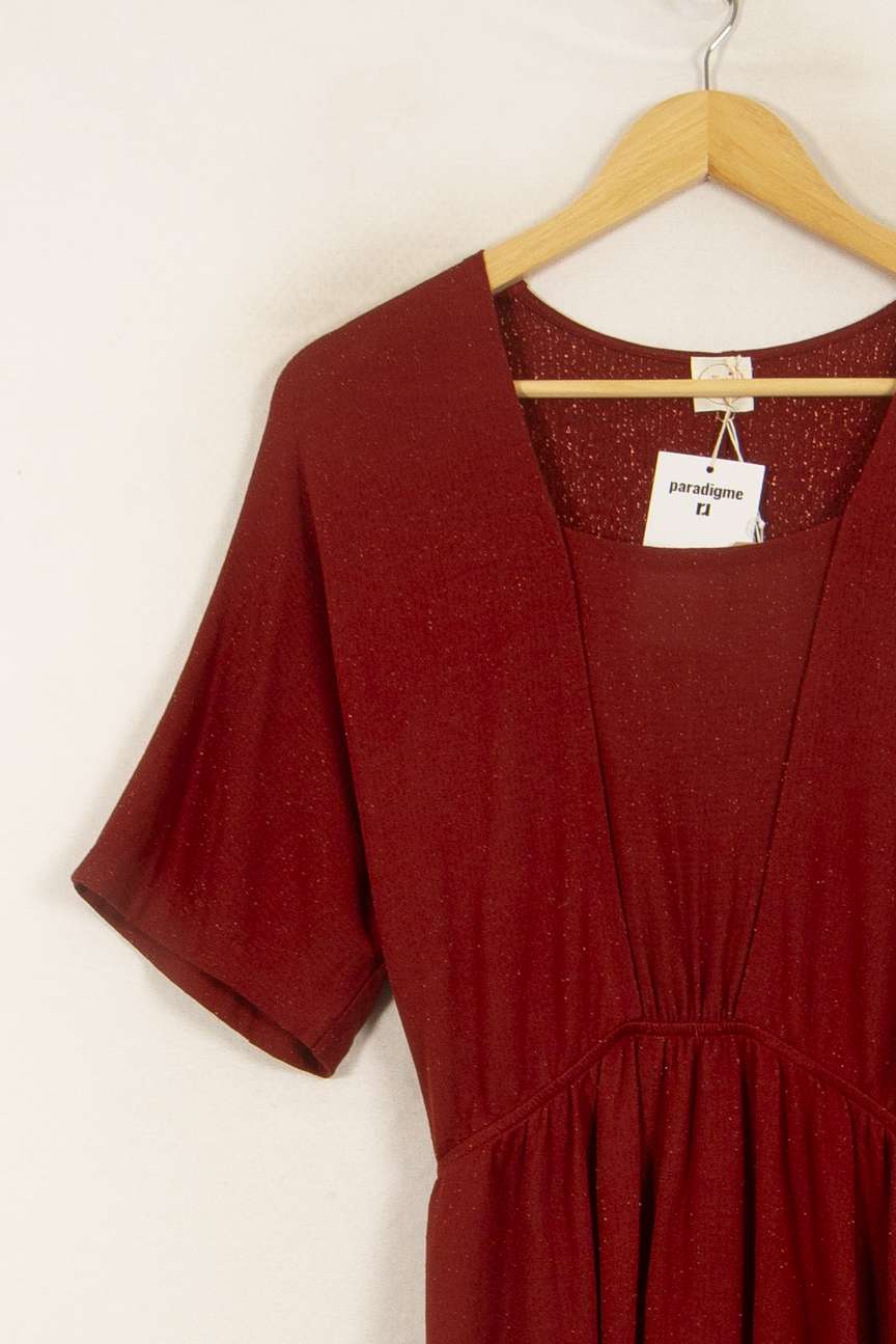 Robe Midi Bordeaux - Taille XS/34 de la marque Des petits hauts | PARAD50678 - Vendu par Paradigme - Image 3