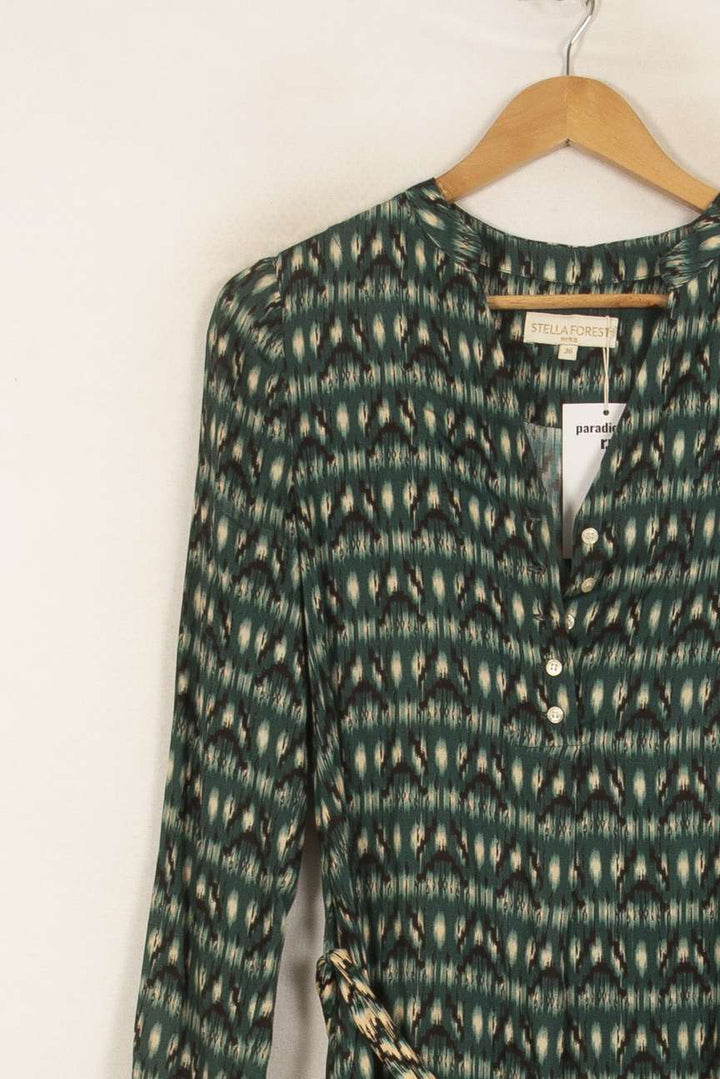 Robe Longue Verte et Beige - Taille S/36 de la marque Stella Forest | PARAD50689 - Vendu par Paradigme - Image 3