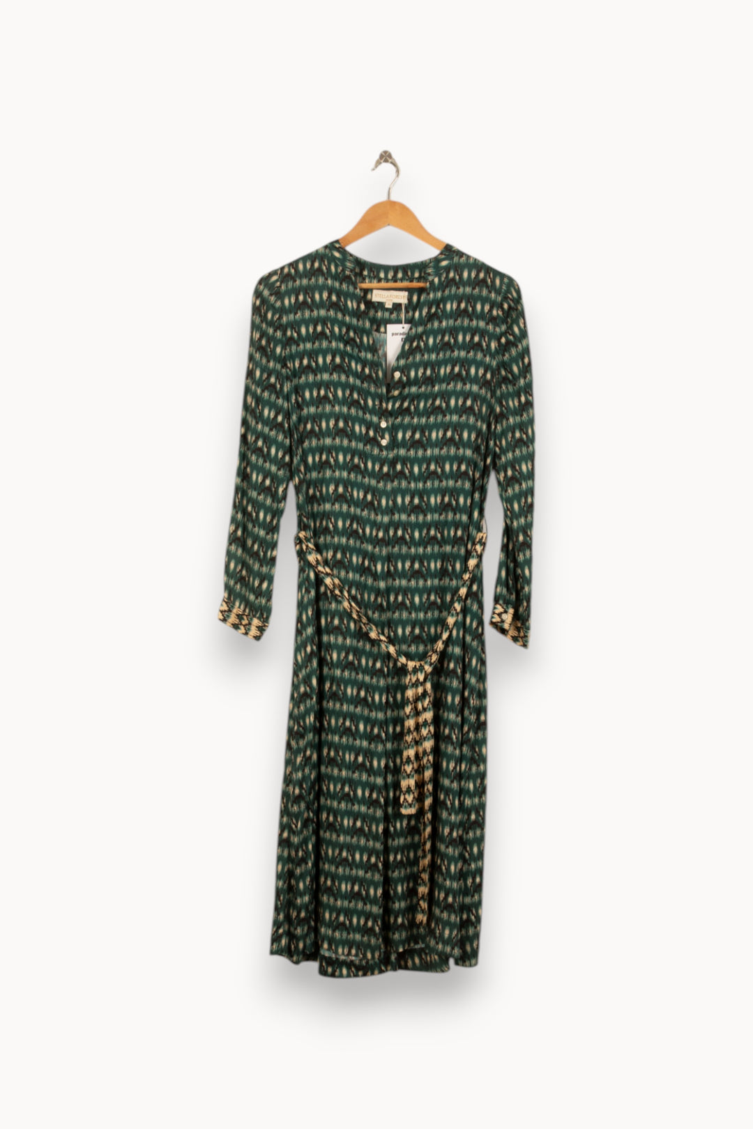 Robe Longue Verte et Beige - Taille S/36 de la marque Stella Forest | PARAD50689 - Vendu par Paradigme - Image 2
