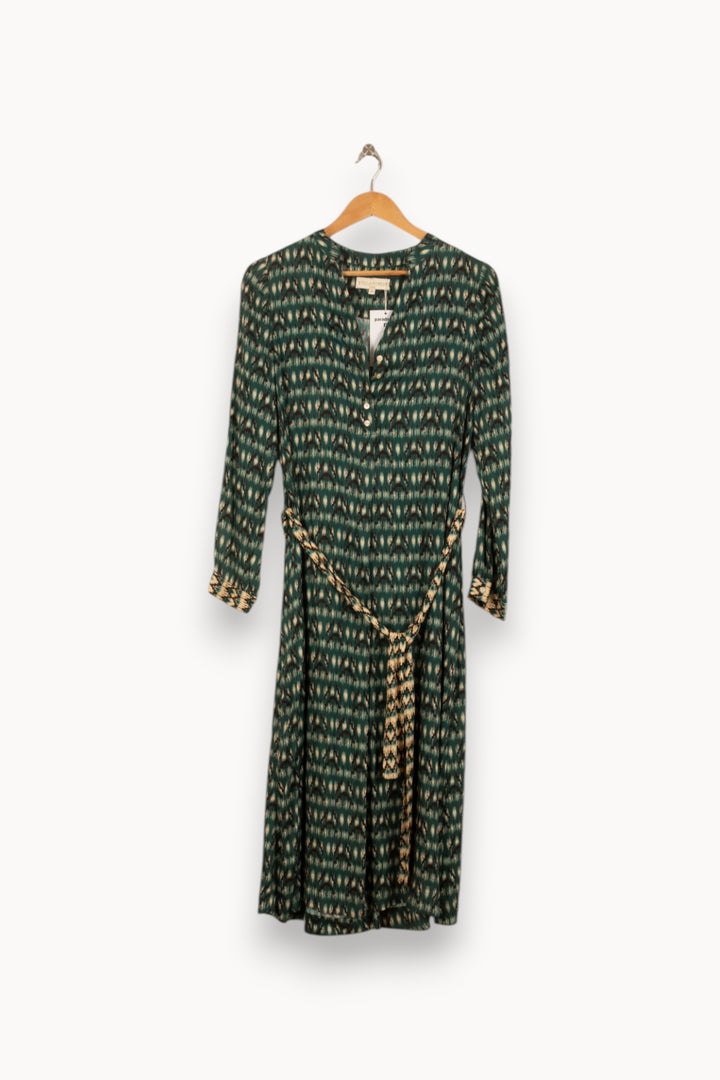 Robe Longue Verte et Beige - Taille S/36 de la marque Stella Forest | PARAD50689 - Vendu par Paradigme - Image 2