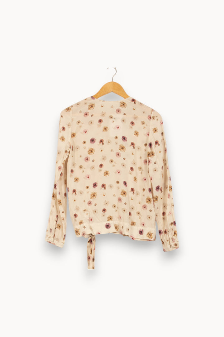 Blouse Fleurie Beige - Taille S/36 de la marque Sézane | PARAD50693 - Vendu par Paradigme - Image 4