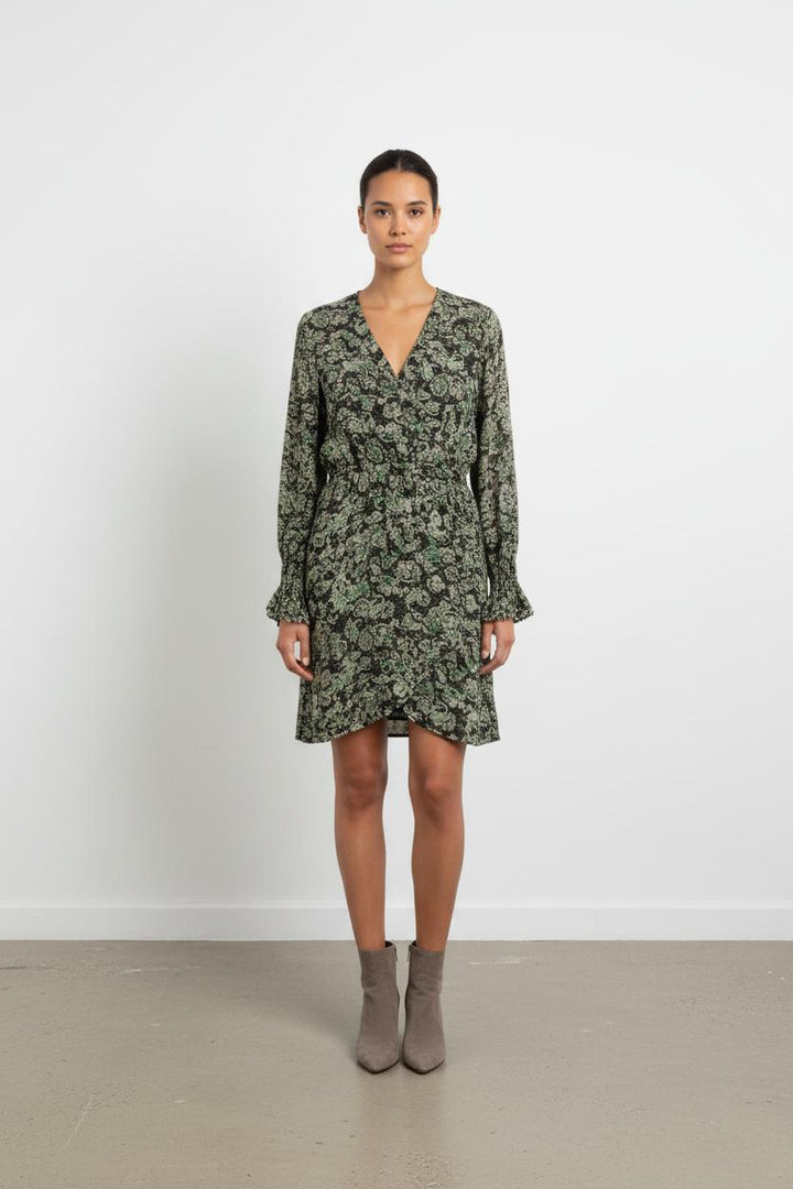Robe Imprimée Verte et Noire - Taille S/36