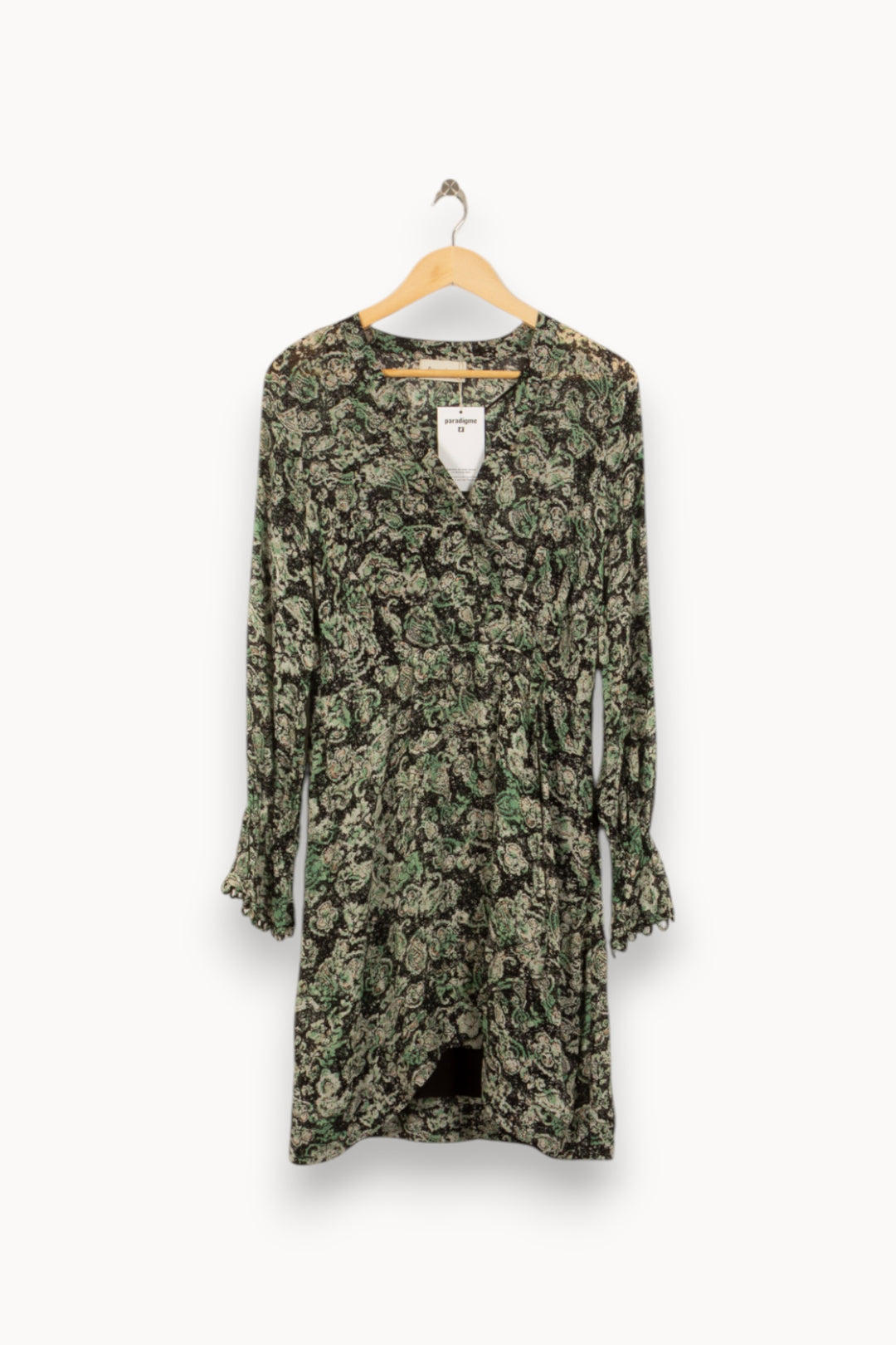 Robe Imprimée Verte et Noire - Taille S/36 de la marque Bérénice | PARAD50710 - Vendu par Paradigme - Image 2