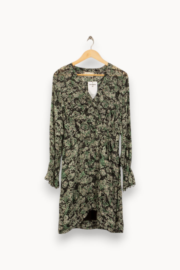 Robe Imprimée Verte et Noire - Taille S/36 de la marque Bérénice | PARAD50710 - Vendu par Paradigme - Image 2