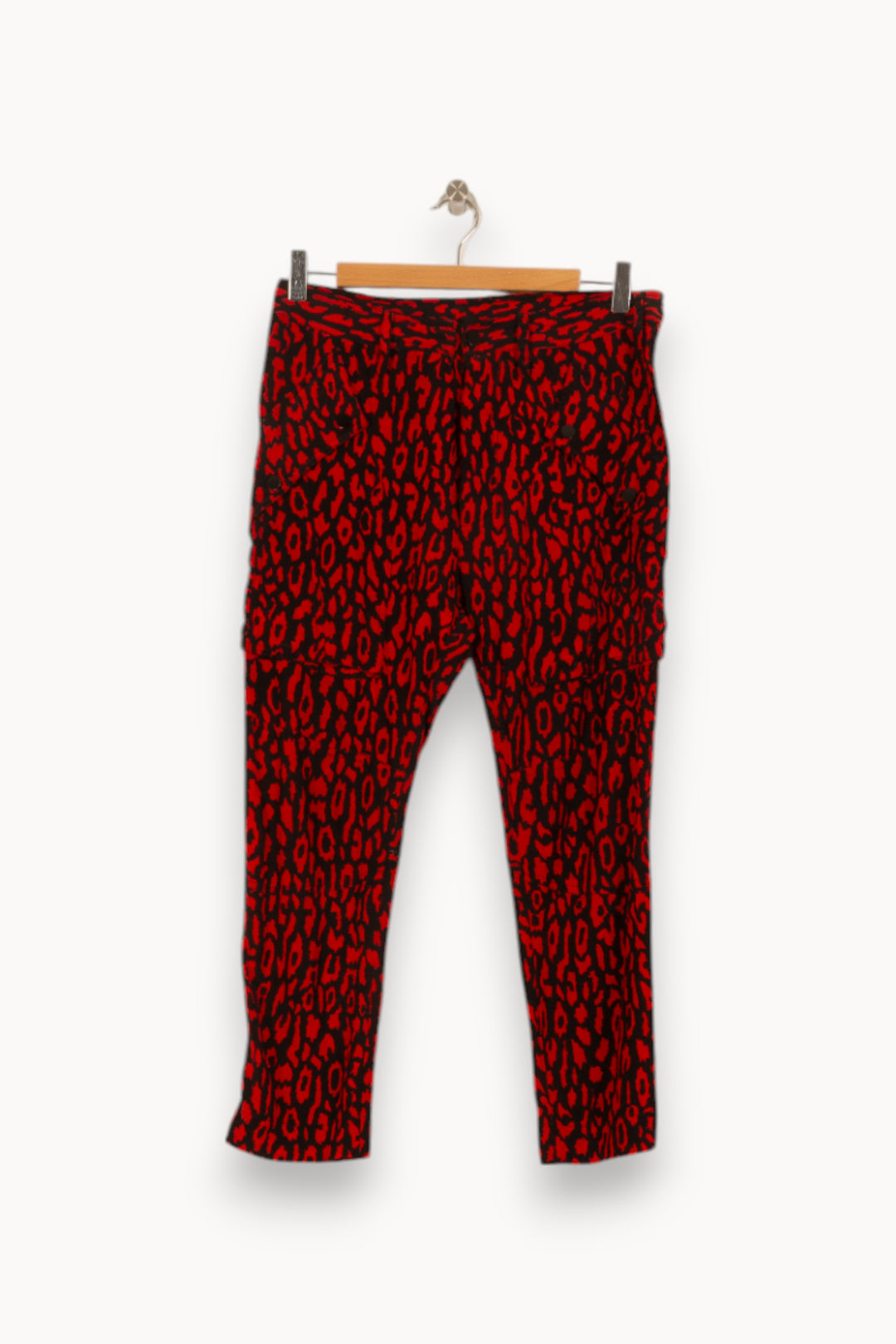 Pantalon Léopard Rouge et Noir - Taille S/36 de la marque The Kooples | PARAD50728 - Vendu par Paradigme - Image 2