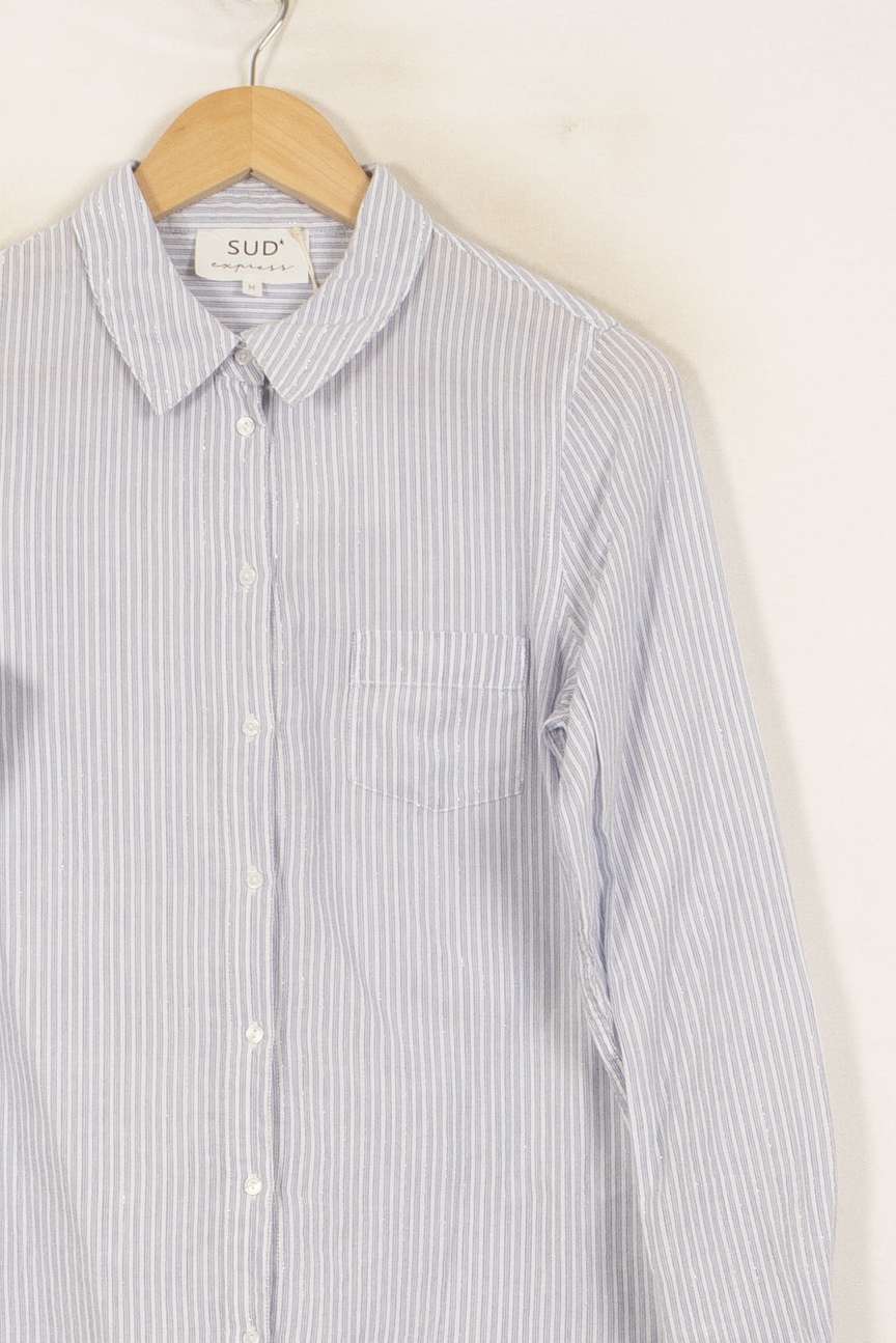 Chemise Rayée Bleue et Blanche - Taille M/38 de la marque Sud express | PARAD50748 - Vendu par Paradigme - Image 3