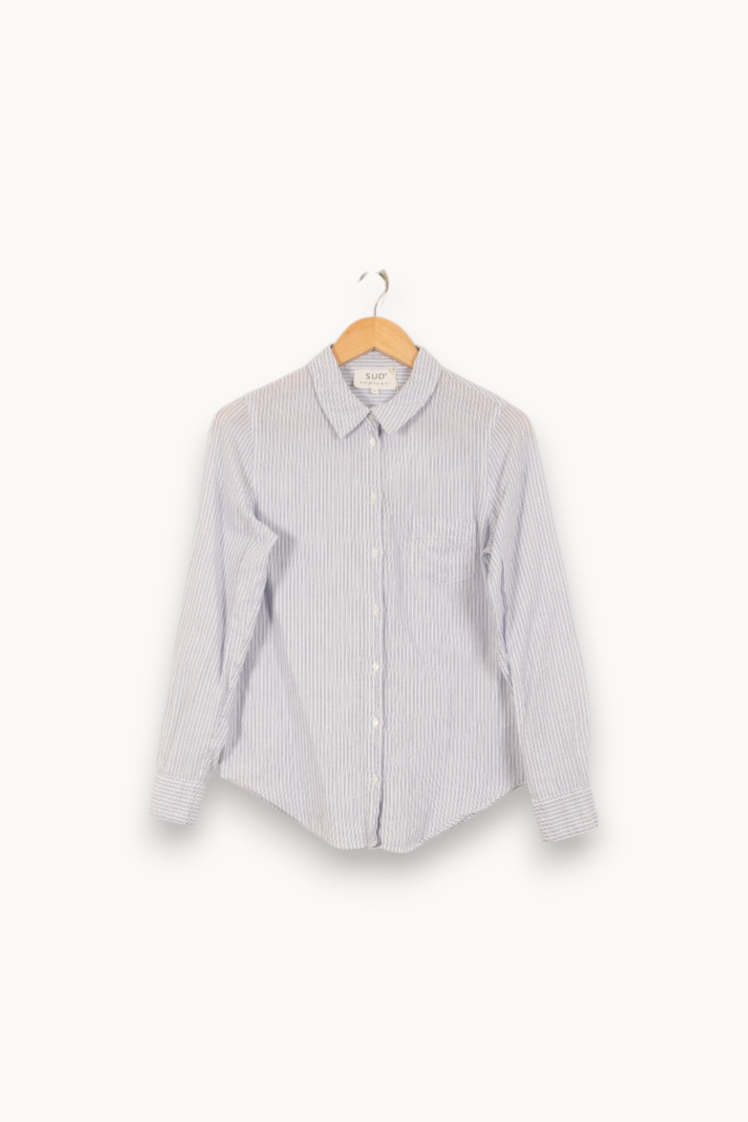 Chemise Rayée Bleue et Blanche - Taille M/38 de la marque Sud express | PARAD50748 - Vendu par Paradigme - Image 2