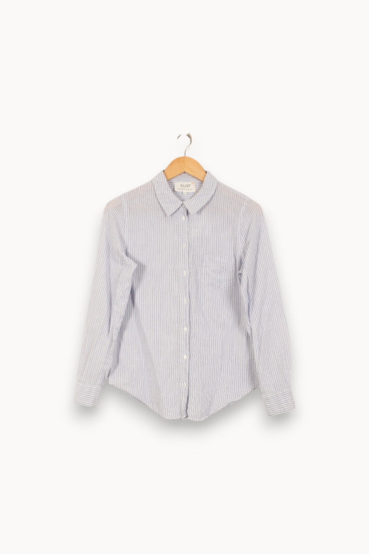 Chemise Rayée Bleue et Blanche - Taille M/38 de la marque Sud express | PARAD50748 - Vendu par Paradigme - Image 2