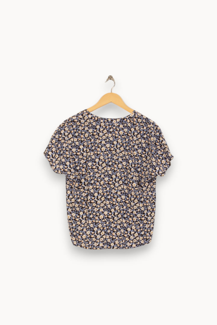 Blouse Fleurie Bleue et Blanche - Taille S/36 de la marque I.Code | PARAD50751 - Vendu par Paradigme - Image 4