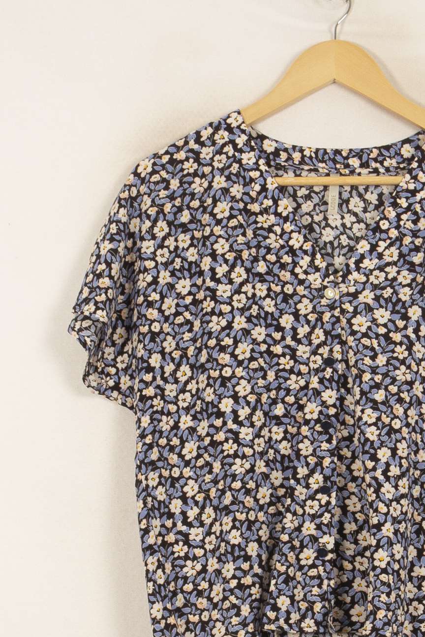 Blouse Fleurie Bleue et Blanche - Taille S/36 de la marque I.Code | PARAD50751 - Vendu par Paradigme - Image 3