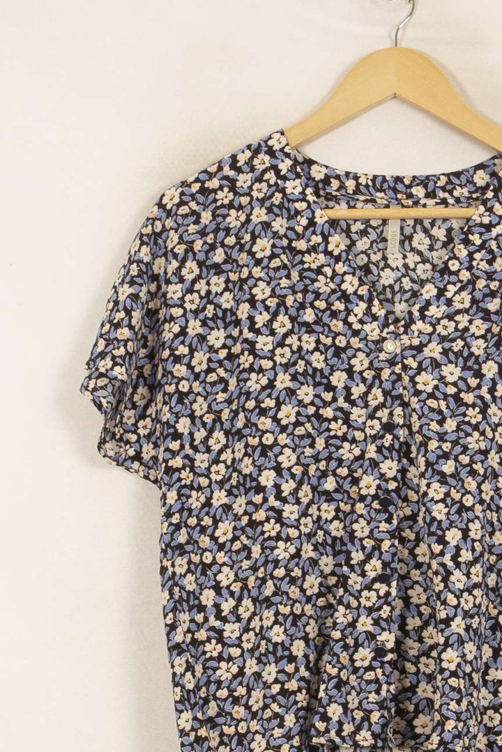 Blouse Fleurie Bleue et Blanche - Taille S/36 de la marque I.Code | PARAD50751 - Vendu par Paradigme - Image 3