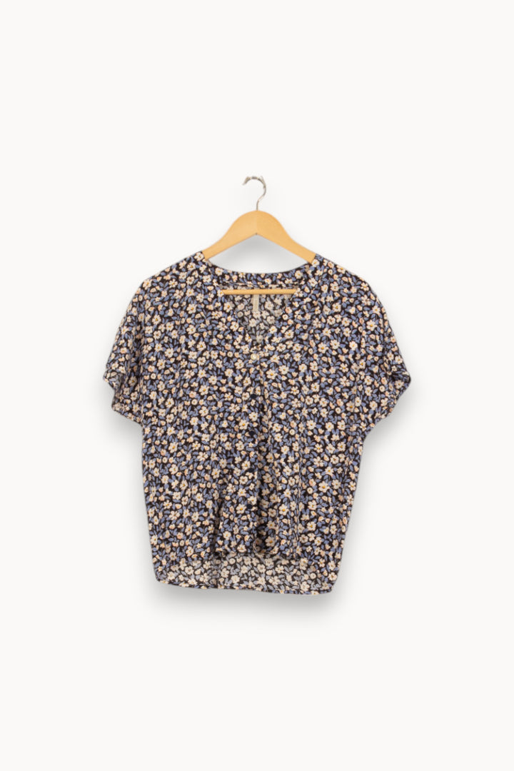 Blouse Fleurie Bleue et Blanche - Taille S/36 de la marque I.Code | PARAD50751 - Vendu par Paradigme - Image 2