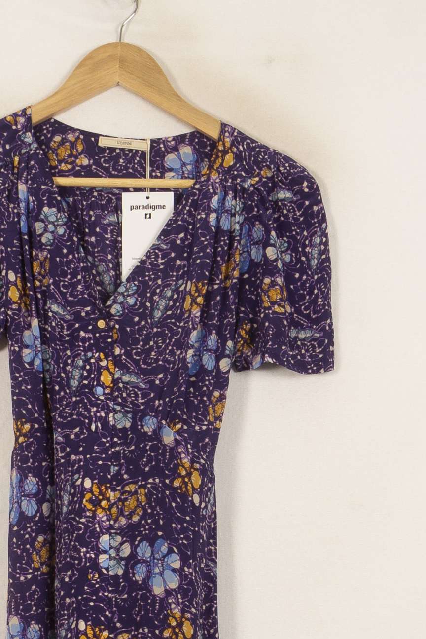 Robe Fleurie Violette et Bleue - Taille S/36 de la marque Sessùn | PARAD50756 - Vendu par Paradigme - Image 3