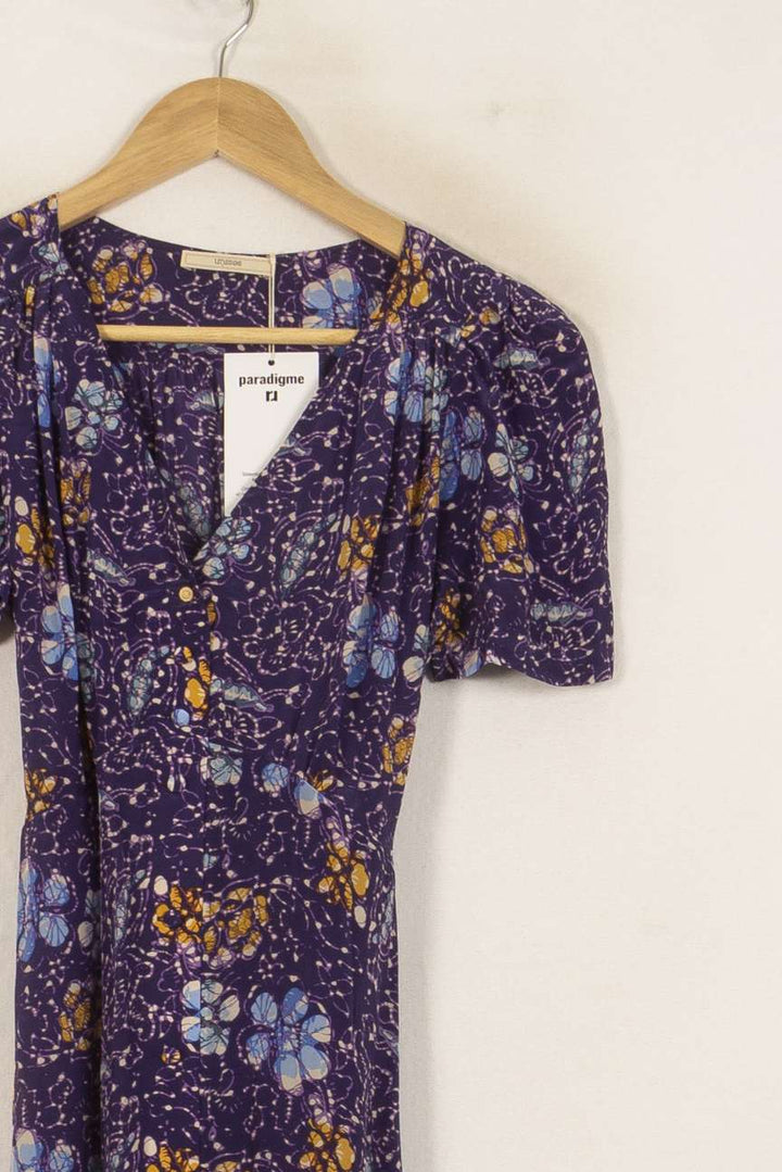 Robe Fleurie Violette et Bleue - Taille S/36 de la marque Sessùn | PARAD50756 - Vendu par Paradigme - Image 3